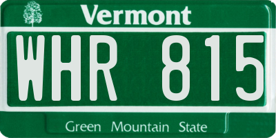 VT license plate WHR815