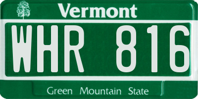 VT license plate WHR816