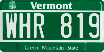 VT license plate WHR819