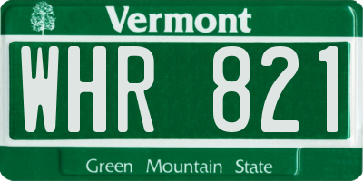 VT license plate WHR821