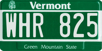 VT license plate WHR825
