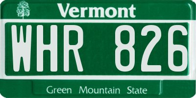 VT license plate WHR826