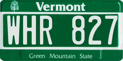 VT license plate WHR827