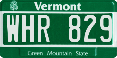 VT license plate WHR829