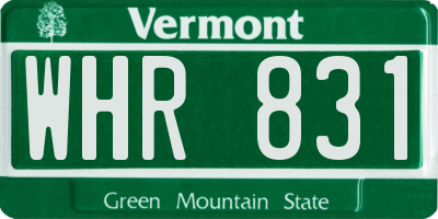 VT license plate WHR831