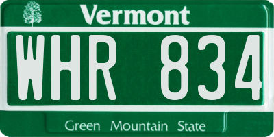 VT license plate WHR834