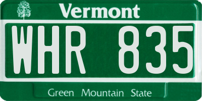 VT license plate WHR835