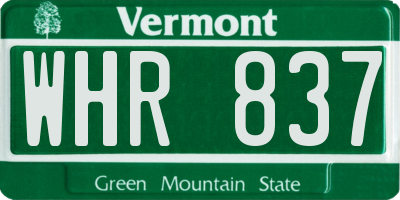 VT license plate WHR837