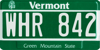 VT license plate WHR842