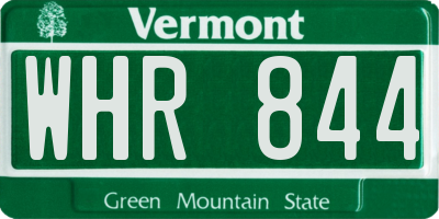 VT license plate WHR844