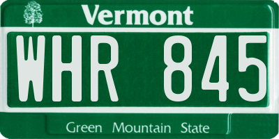 VT license plate WHR845