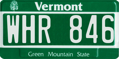 VT license plate WHR846