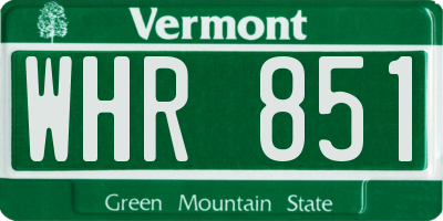 VT license plate WHR851