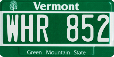VT license plate WHR852