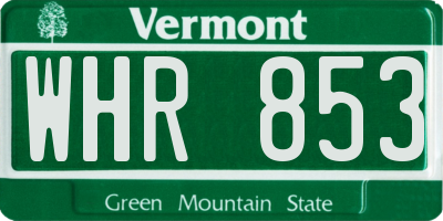 VT license plate WHR853