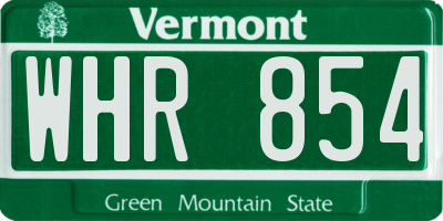 VT license plate WHR854