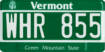 VT license plate WHR855