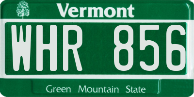 VT license plate WHR856
