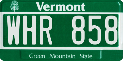 VT license plate WHR858