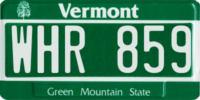 VT license plate WHR859