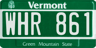 VT license plate WHR861