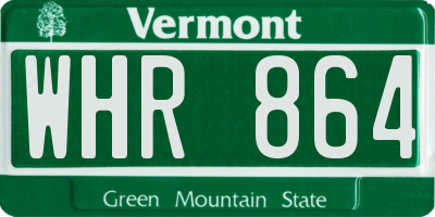 VT license plate WHR864