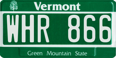 VT license plate WHR866