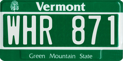 VT license plate WHR871