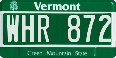VT license plate WHR872
