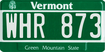VT license plate WHR873