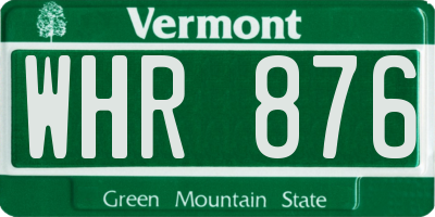 VT license plate WHR876