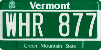 VT license plate WHR877