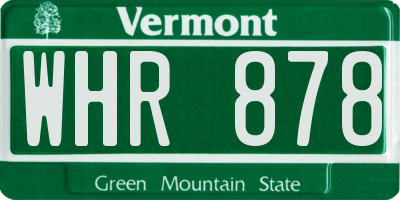 VT license plate WHR878