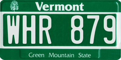VT license plate WHR879