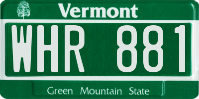 VT license plate WHR881