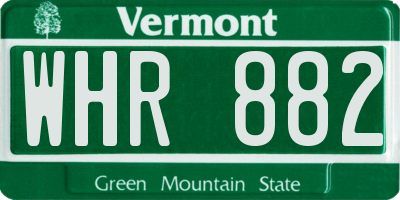 VT license plate WHR882