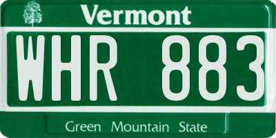 VT license plate WHR883