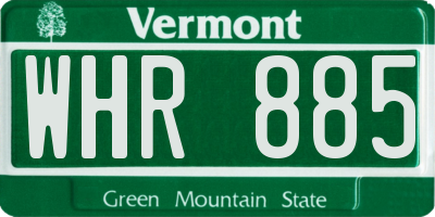 VT license plate WHR885