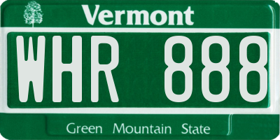 VT license plate WHR888