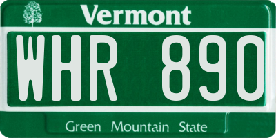 VT license plate WHR890