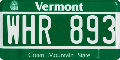 VT license plate WHR893