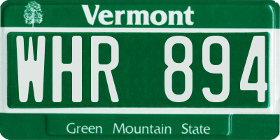 VT license plate WHR894
