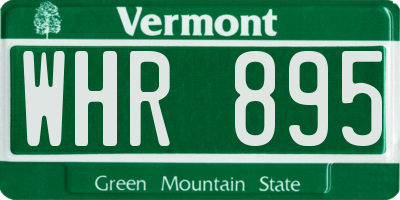VT license plate WHR895