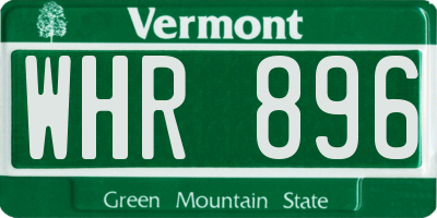 VT license plate WHR896