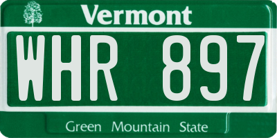 VT license plate WHR897
