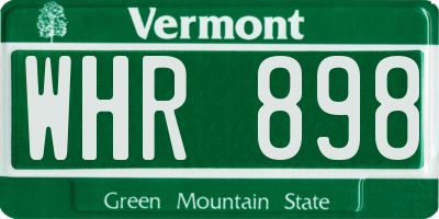 VT license plate WHR898