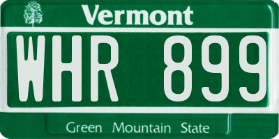 VT license plate WHR899