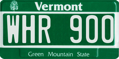 VT license plate WHR900
