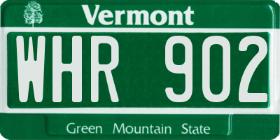 VT license plate WHR902