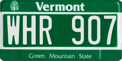 VT license plate WHR907